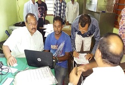 DRCR Barpeta Shri Thaneswar Malakar  on a visit to various NSKs during a field inspection visit to check progress of e-Form 3 on 13 Oct , 2016.