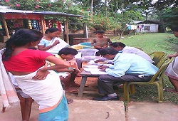 LRCR Officer of Rudreswar NSK under North Guwahati Circle during the Field Verification visits in Kamrup - Nov, 2015.