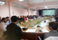 ED NRC Shri Debeswar Malakar accompanied by MIS Expert Nilamani Mahanta & Data Analyst Diganta Hazarika participated in a review meeting held at Lakhimpur district on OV related issues-04-04-2017.