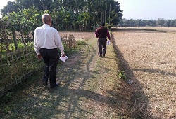 District Resource Person Hailakandi on quality check inspection of field verification results at Lala Circle - Jan, 2016.