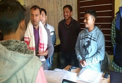 DC Sivasagar on inspection of field verification visits and office verification progress at NSKs- 26th Dec, 2015.