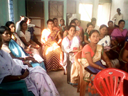 Women folks listen in rapt attention during a Public Awareness Meeting on NRC Updation Process