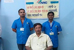 Star performers of Janapriya Club, Keotpara NSK (Barpeta 18) under Barpeta Circle, (L-R)  LRCR Shri Harendra Nath Das, NSK operators Shri Dipankar Das and Shri Shahidul Islam.