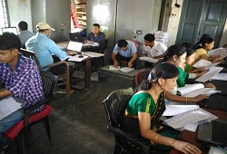 Operators putting in extra hours to wrap up verification works under Demow Circle Office in Sivasagar - 19th June 2016.