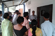 Public seen waiting for their turn at an NSK under Bokakhat Revenue Circle