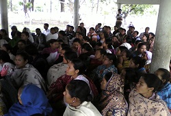 Women folks of Akajan Village under Sisiborgaon circle in Dhemaji district attend a Public Awareness Meeting conducted recently on Legacy Data Search and Linkage