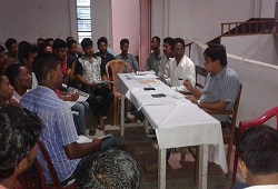  An NRC official helps the public in searching for Legacy Data Record during the Special Mobilisation Drive in Baksa on 29th May, 2015. 