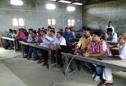  A training session on Distribution and Receipt of Application Form under way at riverine area of Nagarbera Revenue Circle in Kamrup held recently.