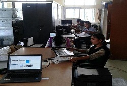 NSK staff are seen processing the Application Forms at Baguribari Circle, Kokrajahar on 16th August, 2015.